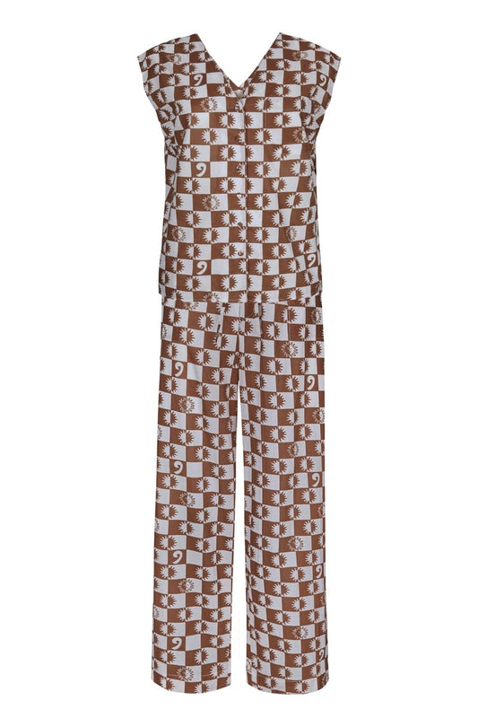 Sandi Brown and Cream Cotton Set