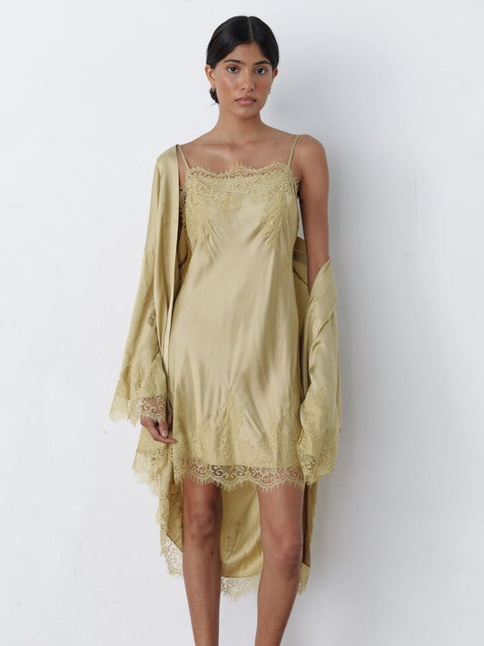 Gabi chartreuse lace dress