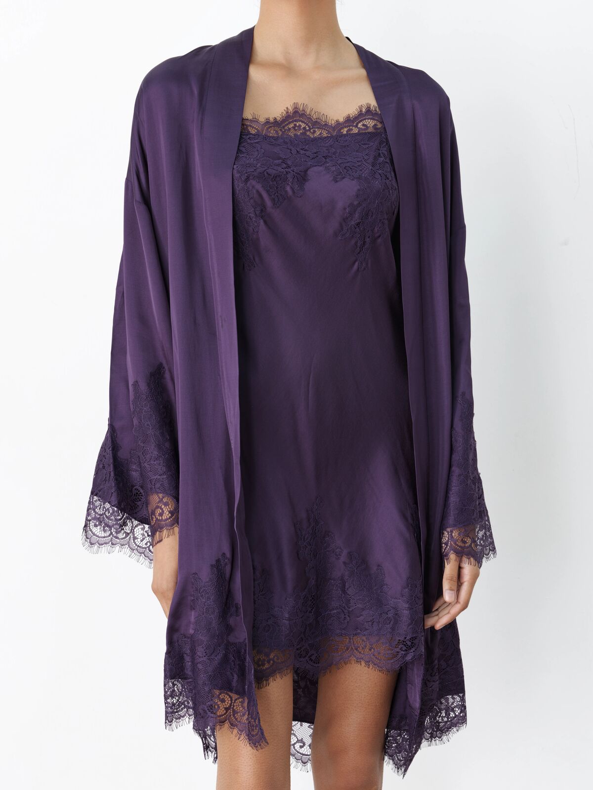 Venice lace robe purple