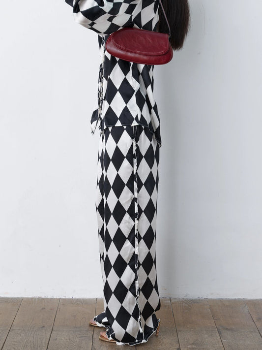 Vogue Harlequin Silk Trousers