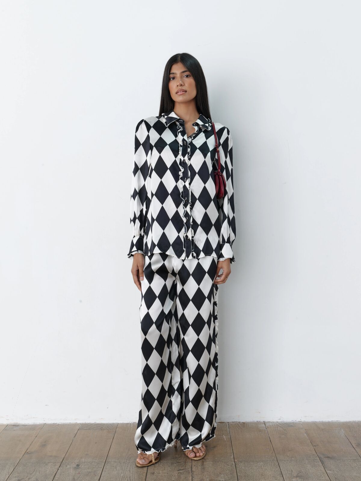 Vogue Harlequin Silk Trousers