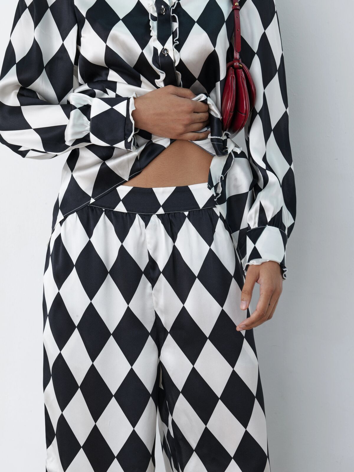 Vogue Harlequin Silk Trousers