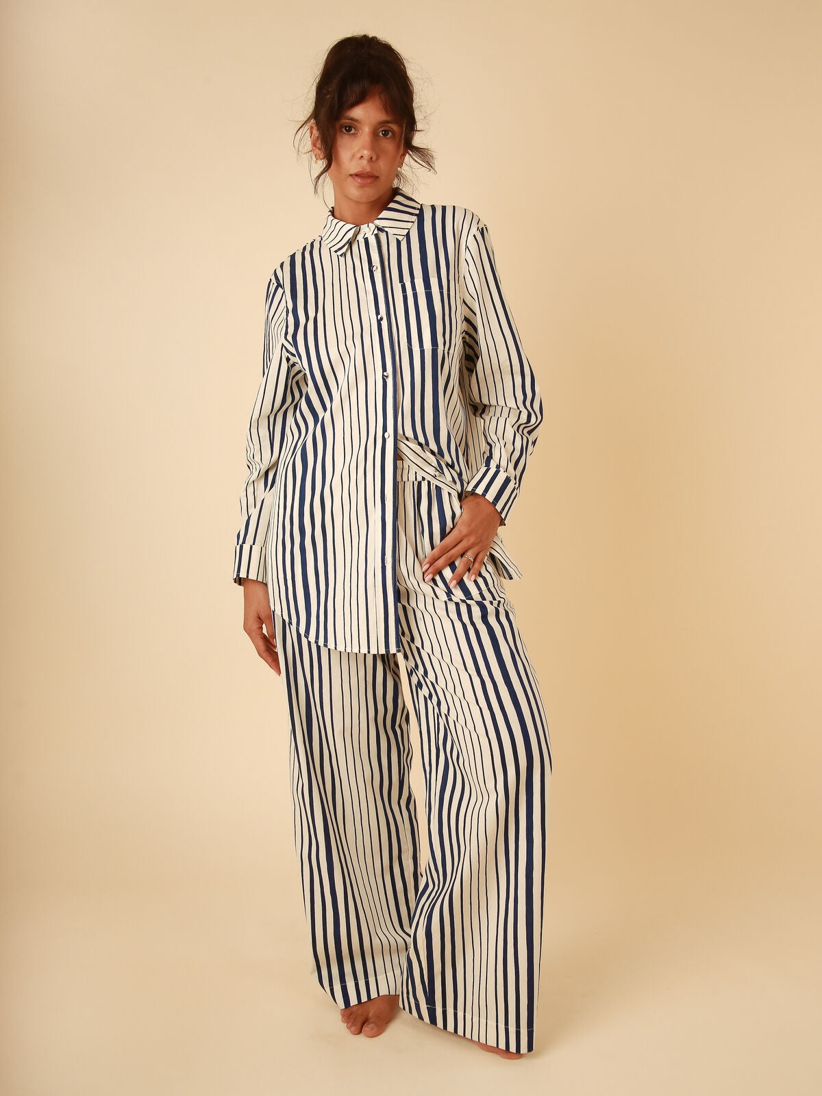 Lila Navy Stripe Set