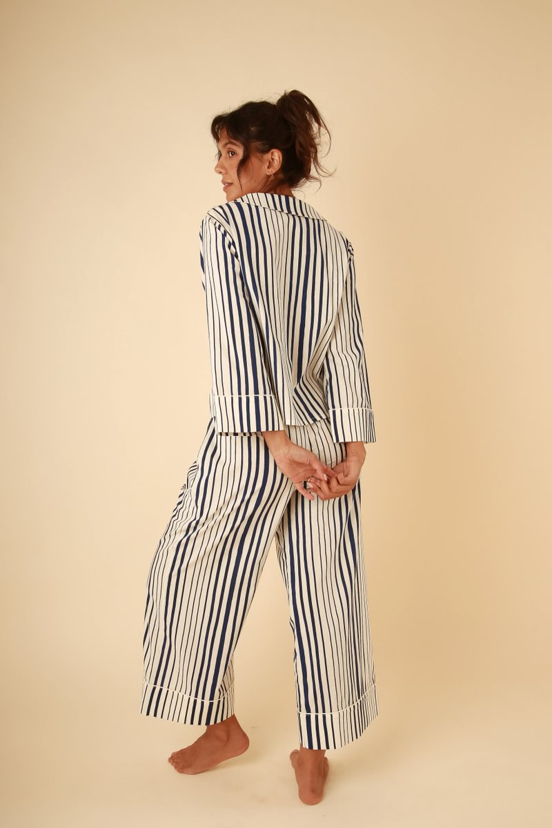 Demi Navy Stripe Set