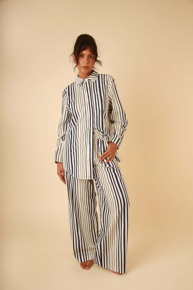 Lila Navy Stripe Set