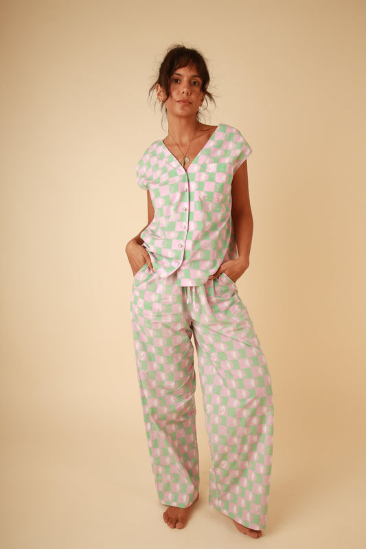 Sandi Green and Pink Cotton Set