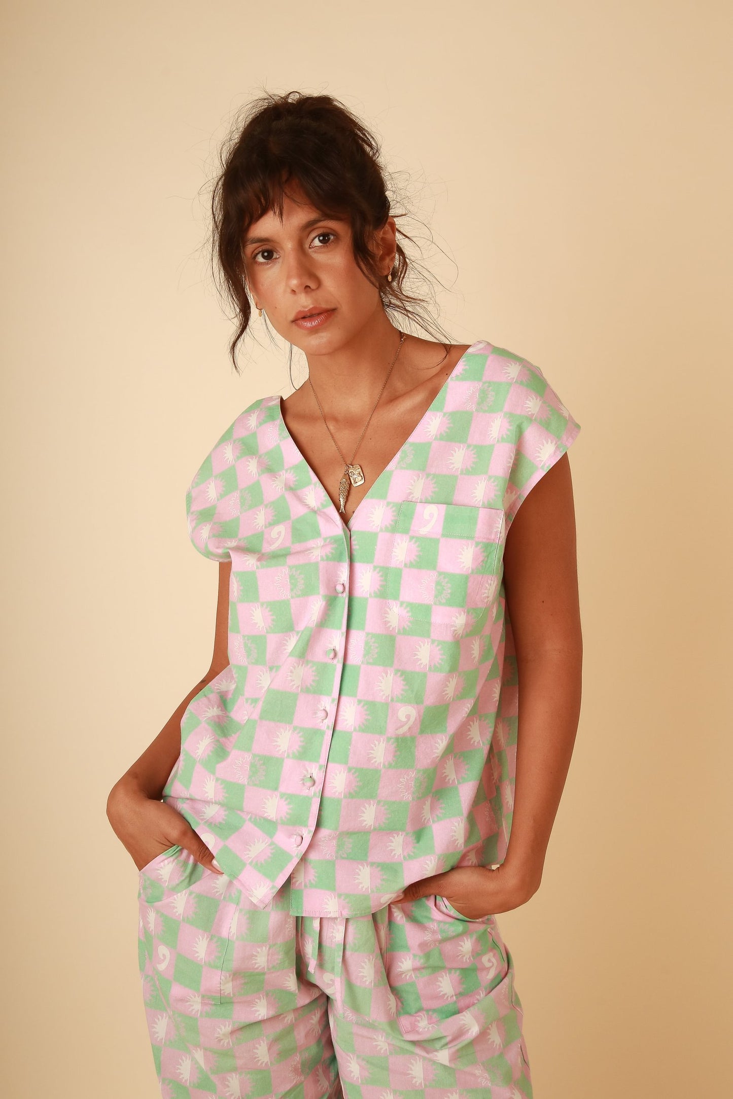 Sandi Green and Pink Cotton Set