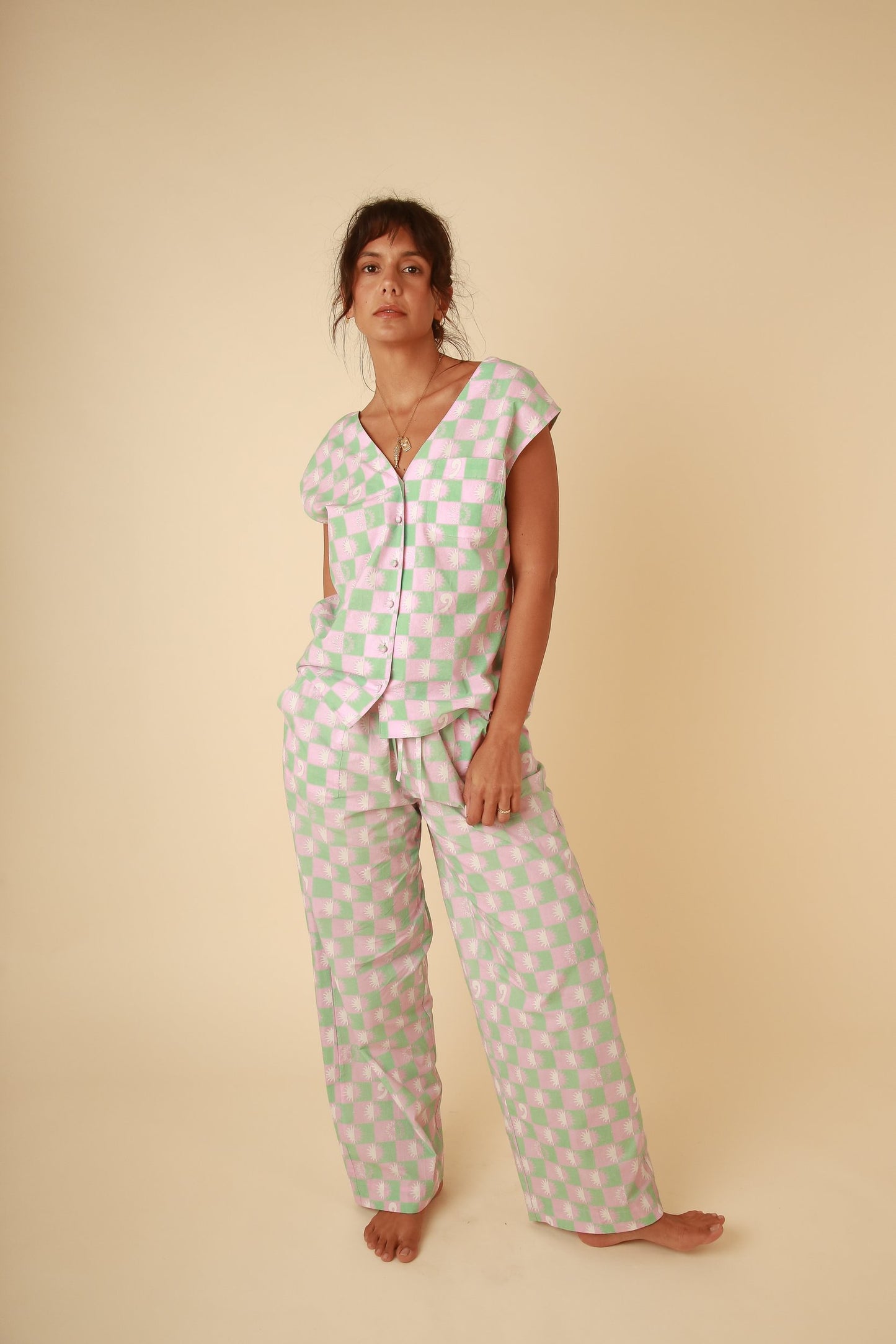 Sandi Green and Pink Cotton Set